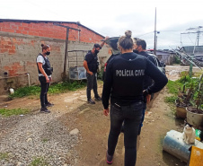 A Polícia Civil do Paraná (PCPR) participou nesta segunda-feira (8) da Operação Resguardo, a maior já realizada no combate a crimes de violência contra a mulher no país e coordenada pelo Ministério da Justiça e Segurança Pública (MJSP), por meio da Secretaria de Operações Integradas (Seopi).  A Operação Resguardo aconteceu simultaneamente nos 26 Estados e no Distrito Federal.  Foto:SESP