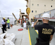 A Portos do Paraná compartilha com a Polícia Federal os dados obtidos nos 27  programas de monitoramentos ambientais. As informações colaboram com a operação ?30 Days at Sea 3.0? (30 Dias no Mar) da International Criminal Police Organization - INTERPOL. A ação envolve cerca de 60 países e tem como foco principal o combate à poluição marítima.  -  Curitiba, 19/03/2021  -  Foto: Claudio Neves/Portos do Paraná