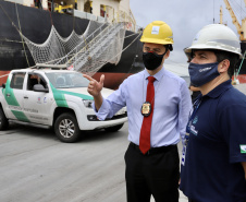 A Portos do Paraná compartilha com a Polícia Federal os dados obtidos nos 27  programas de monitoramentos ambientais. As informações colaboram com a operação ?30 Days at Sea 3.0? (30 Dias no Mar) da International Criminal Police Organization - INTERPOL. A ação envolve cerca de 60 países e tem como foco principal o combate à poluição marítima.  -  Curitiba, 19/03/2021  -  Foto: Claudio Neves/Portos do Paraná