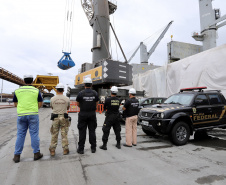 A Portos do Paraná compartilha com a Polícia Federal os dados obtidos nos 27  programas de monitoramentos ambientais. As informações colaboram com a operação ?30 Days at Sea 3.0? (30 Dias no Mar) da International Criminal Police Organization - INTERPOL. A ação envolve cerca de 60 países e tem como foco principal o combate à poluição marítima.  -  Curitiba, 19/03/2021  -  Foto: Claudio Neves/Portos do Paraná