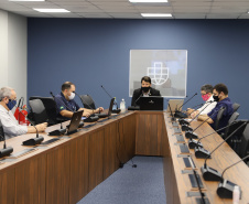 As reuniões do Conselho de Autoridade Portuária do Porto de Paranaguá foram retomadas neste mês de março. O órgão consultivo é formado por representantes do poder público, classe trabalhadora e empresarial. -  Paranaguá, 22/03/2021  -  Foto: Claudio Neves/Portos do Paraná