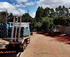 A Sanepar deve concluir, na próxima semana, a obra de interligação de uma rede de grande diâmetro, chamada anel, que irá incrementar em 38% a produção de água atual de Sabáudia, prejudicada pela estiagem prolongada.Foto: Sanepar