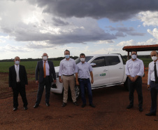 Visita do grupo técnico ao ponto de ligação da nova Ferroeste com a malha oeste.
Foto Gilson Abreu/AEN