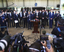 &#8232;O governador Carlos Massa Ratinho Junior participou nesta quarta-feira (24), em Brasília, da reunião com os chefes dos Três Poderes que definiu a criação de um comitê para articular nacionalmente as ações de enfrentamento à pandemia de Covid-19. Foto:Marcelo Camargo/Agência Brasil