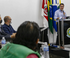 Comitiva da Nova Ferroeste visita Mundo Novo, no Mato Grosso do Sul. Os técnicos apresentaram na Câmara de Vereadores da cidade o estudo de demanda e traçado elaborado para a ferrovia.
 Foto Gilson Abreu/AEN