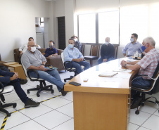 24.03.2021 - Visita do grupo técnico  da nova Ferroeste  na prefeitura de Guaíra, com o prefeito Heraldo Trento.
 Foto Gilson Abreu/AEN