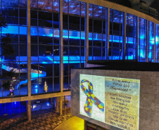 02.04.2021 - Iluminação especial pelo Dia Mundial de Conscientização do Autismo  -  Foto Gilson Abreu/AEN