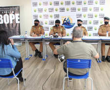 Curitiba, 06 de abril de 2021. Coletiva de Imprensa  - Operação Rio II da Polícia Militar desarticula grupo que praticava tráfico e homicídios no Litoral do estado.

