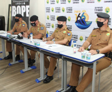 Curitiba, 06 de abril de 2021. Coletiva de Imprensa  - Operação Rio II da Polícia Militar desarticula grupo que praticava tráfico e homicídios no Litoral do estado.
