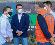 A edição 2021 da campanha Cesta Solidária Paraná, encerrada na terça-feira (06), conseguiu arrecadar mais de 200 toneladas de alimentos. . Foto: Valdelino Pontes