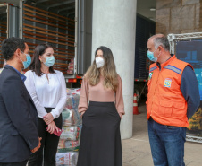 A edição 2021 da campanha Cesta Solidária Paraná, encerrada na terça-feira (06), conseguiu arrecadar mais de 200 toneladas de alimentos. . Foto: Valdelino Pontes