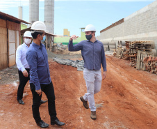 O secretário estadual da Segurança Pública, Romulo Marinho, acompanha obras da nova Cadeia Pública de Foz do Iguaçu. Foto:SESP