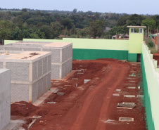 O secretário estadual da Segurança Pública, Romulo Marinho, acompanha obras da nova Cadeia Pública de Foz do Iguaçu. Foto:SESP