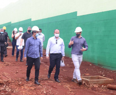 O secretário estadual da Segurança Pública, Romulo Marinho, acompanha obras da nova Cadeia Pública de Foz do Iguaçu. Foto:SESP