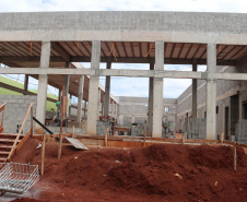 O secretário estadual da Segurança Pública, Romulo Marinho, acompanha obras da nova Cadeia Pública de Foz do Iguaçu. Foto:SESP