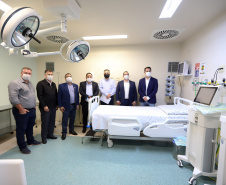 O governador Carlos Massa Ratinho Junior visita nesta quarta-feira (14) o Hospital Regional São Sebastião, na Lapa. A Secretaria de Estado da Saúde disponibiliza seis leitos de UTI no hospital.  A unidade já conta com 40 leitos de enfermaria na estratégia de combate à Covid-19.  14/04/2021 - Foto: Geraldo Bubniak/AEN