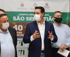 O governador Carlos Massa Ratinho Junior visita nesta quarta-feira (14) o Hospital Regional São Sebastião, na Lapa. A Secretaria de Estado da Saúde disponibiliza seis leitos de UTI no hospital.  A unidade já conta com 40 leitos de enfermaria na estratégia de combate à Covid-19.  14/04/2021 - Foto: Geraldo Bubniak/AEN