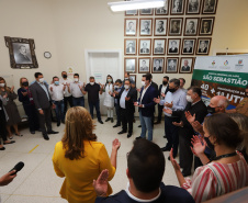 O governador Carlos Massa Ratinho Junior visita nesta quarta-feira (14) o Hospital Regional São Sebastião, na Lapa. A Secretaria de Estado da Saúde disponibiliza seis leitos de UTI no hospital.  A unidade já conta com 40 leitos de enfermaria na estratégia de combate à Covid-19.  14/04/2021 - Foto: Geraldo Bubniak/AEN
