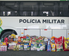 A segunda edição de arrecadação de alimentos não perecíveis, ração para cães e gatos e álcool 70% pela Campanha Solidária dos 64 anos do Batalhão de Polícia Ambiental-Força Verde (BPAmb-FV) será neste sábado (17/04), nas cidades do interior do estado onde há Companhias da unidade. - Curitiba, 16/04/2021  -  Foto: Soldado Adilson Voinaski Afonso