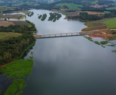 Foi concluído o processo de enchimento do reservatório da Pequena Central Hidrelétrica Bela Vista, instalada pela Copel no rio Chopim, entre os municípios de Verê e São João, no sudoeste do Paraná. -  16/04/2021  -  Foto: Divulgação Copel