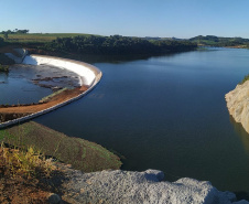 Foi concluído o processo de enchimento do reservatório da Pequena Central Hidrelétrica Bela Vista, instalada pela Copel no rio Chopim, entre os municípios de Verê e São João, no sudoeste do Paraná. -  16/04/2021  -  Foto: Divulgação Copel