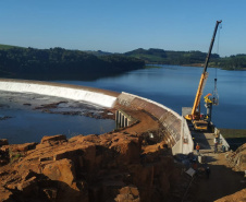 Foi concluído o processo de enchimento do reservatório da Pequena Central Hidrelétrica Bela Vista, instalada pela Copel no rio Chopim, entre os municípios de Verê e São João, no sudoeste do Paraná. -  16/04/2021  -  Foto: Divulgação Copel