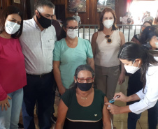 SÃO JOÃO DO IVAÍ  -  Neste sábado (17), o secretário estadual da Saúde, Beto Preto acompanhou a vacinação nos municípios de Godoy Moreira, São João do Ivaí, Lunardelli, Jardim Alegre e Lidianópoilis.  São João do Ivaí, 17/04/2021  -  Foto: SESA