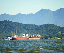 O Porto de Antonina está apto para receber navios com maior capacidade de carga. O calado operacional do canal de acesso ao terminal passa de 8 para 8,5 metros. Essa é a profundidade em que as embarcações podem ficar submersas na água, ao navegar para entrar ou sair do terminal.  - Foto: Ivan Bueno/Arquivo Portos do Paraná