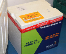 O Governo do Estado começou a distribuir sexta-feira (23) para as 22 Regionais de Saúde do Paraná mais 205.130 doses da vacina contra a Covid-19. Os imunizantes integram o 14º lote encaminhado pelo Ministério da Saúde na quinta-feira (22), composto por 166.000 doses da Covishield, produzida pela Universidade de Oxford/AstraZeneca/Fiocruz, e 39.130 doses da CoronaVac, desenvolvida pelo Instituto Butantan/Sinovac. - Curitiba, 23/04/2021  -   Foto: Américo Antonio/SESA