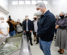 O governador Carlos Massa Ratinho Junior acompanha  a entrega nesta sexta-feira (30), de cerca de 50 mil quilos de produtos arrecadados junto aos permissionários, atacadistas e produtores no Ceasa. Foto: Jonathan Campos