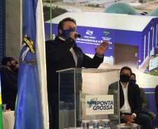 secretário estadual do Desenvolvimento Sustentável e do Turismo, Márcio Nunes, durante inauguração da usina termelétrica pública a biogás em Ponta Grossa, nos Campos Gerais, nesta sexta-feira (30).  -  Ponta Grossa, 30/04/2021  -  foto: SEDEST