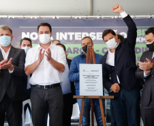 O governador Carlos Massa Ratinho Junior inaugura nesta segunda-feira (3), o  viaduto Prefeito Marcelo Puppi e  passarela William Haj Mussi, no Km 109 da BR-277, nas proximidades do Cercadinho em Campo Largo.  03/05/2021 - Foto: Jonathan Campos/AEN