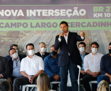 O governador Carlos Massa Ratinho Junior inaugura nesta segunda-feira (3), o  viaduto Prefeito Marcelo Puppi e  passarela William Haj Mussi, no Km 109 da BR-277, nas proximidades do Cercadinho em Campo Largo.  03/05/2021 - Foto: Jonathan Campos/AEN