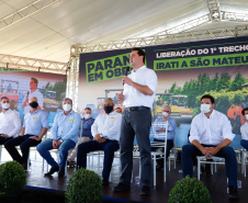 Governador Carlos Massa Ratinho Junior entrega primeiro trecho de pavimentacao da pr 364, Miguel Picheth, que liga Irati a Sao Mateus do Sul. - Irati, 03/05/2021  -  Foto: Rodrigo Félix Leal/Infraestrutura