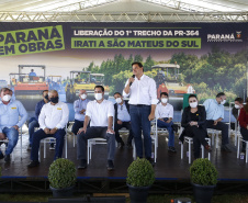 Governador Carlos Massa Ratinho Junior  entrega primeiro trecho de pavimentacao da pr 364, Miguel Picheth, que liga Irati a Sao Mateus do Sul
Foto Gilson Abreu/AEN