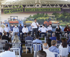 Governador Carlos Massa Ratinho Junior  entrega primeiro trecho de pavimentacao da pr 364, Miguel Picheth, que liga Irati a Sao Mateus do Sul
Foto Gilson Abreu/AEN