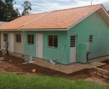 Obras habitacionais em Prudentópolis estão com 90% de conclusão. Foto: Alessandro Vieira/AEN