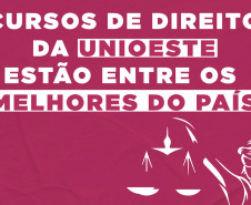 Os cursos de Direito da Universidade Estadual do Oeste do Paraná (Unioeste), em funcionamento nos campi de Marechal Candido Rondon, Francisco Beltrão e Foz do Iguaçu, receberam a nota 5 no Exame Nacional de Desempenho dos Estudantes (Enade), realizado pelo Ministério da Educação (MEC.  -  Foto/Arte; UNIOESTE