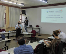 O Secretário de Agricultura e do Abastecimento, Norberto Anacleto Ortigara, deu posse aos integrantes do Comitê Técnico-Científico do IDR-Paraná (Instituto de Desenvolvimento Rural do Paraná - IAPAR-EMATER) nesta quarta-feira (12), em Londrina.  Londrina, 12/05/2021  -  Foto: IDR