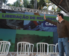 O governador Carlos Massa Ratinho Junior anuncia nesta quinta-feira (13) novos recursos para Cambe, no Norte do Paraná. 13/05/2021 - Foto: Geraldo Bubniak/AEN