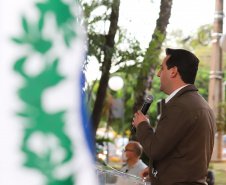 O governador Carlos Massa Ratinho Junior anuncia nesta quinta-feira (13) novos recursos para Cambe, no Norte do Paraná. 13/05/2021 - Foto: Geraldo Bubniak/AEN