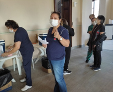Vacinação de professores. Paranaguá. Foto:SEED