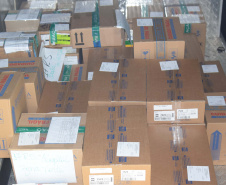 A Secretaria de Estado da Saúde (Sesa) iniciou nesta sexta-feira (14) a distribuição de mais 170.285 medicamentos elencados no chamado “kit de intubação” para pacientes internados com coronavírus. Ao todo 59 hospitais do Plano de Atendimento Covid-19 nas 22 Regionais de Saúde irão receber os medicamentos.Foto: Américo Antonio/SESA