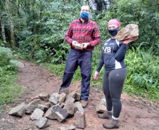 As trilhas do Parque Estadual Pico do Paraná e do Morro do Anhangava, atrativo do Parque Estadual Serra da Baitaca, receberam manutenção através de voluntários, neste final de semana. Ambos estão localizados na Região Metropolitana de Curitiba (RMC). -  Curitiba, 14/05/2021  -  Foto: Fepam