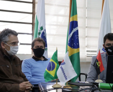 Aconteceu nesta quinta-feira (27) no Gabinete da reitoria da Universidade Estadual do Oeste do Paraná (Unioeste), a assinatura de um convênio inédito de cooperação com a Universidade Internacional de Cuanza (UNIC), Angola.  -  Cascavel, 27/05/2021  -  Foto: UNIOESTE