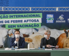 Governador Ratinho Junior destaca o reconhecimento internacional concedido ao Paraná como Área Livre de Febre Aftosa sem Vacinação.
Foto Gilson Abreu/AEN