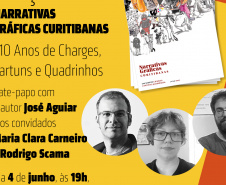 A Biblioteca Pública do Paraná (BPP), por meio do selo Biblioteca Paraná, acaba de lançar o livro Narrativas Gráficas Curitibanas: 210 Anos de Charges, Cartuns e Quadrinhos, do quadrinista, curador e pesquisador José Aguiar.  -   Curitiba, 28/05/2021  -  Foto: Divulgação BPP