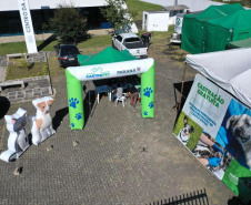 Equipes do Programa Permanente de Castração de Cães e Gatos (CastraPet), da Secretaria de Estado do Desenvolvimento Sustentável e do Turismo (Sedest), concluíram neste sábado (29) a castração de 719 animais em Piraquara. O Município é um dos últimos do ciclo que encerra no final de junho, com atendimento em 45 localidades e 15 mil pets castrados.  -  Piraquara, 29/05/2021  - Foto: Alessandro Vieira/AEN