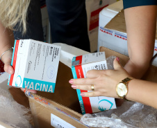 O Paraná receberá nos próximos dias mais 397.690 doses de vacinas contra a Covid-19, referentes à 22ª pauta de distribuição do Ministério da Saúde. São 37.440 da Cominarty, da parceria Pfizer/BioNtech, e 360.250 da Covishield, da união entre Fiocruz/AstraZeneca/Oxford (na imagem) - Curitiba, 01/06/2021   -  Foto: 