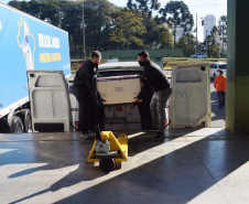 Paraná recebe mais 360.250 doses da vacina AstraZeneca contra a Covid-19. Foto: Américo Antonio/SESA